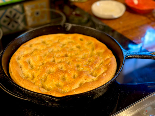 Jason Stoner's Favorite Skillet Focaccia Bread with Herbs and Parmesan