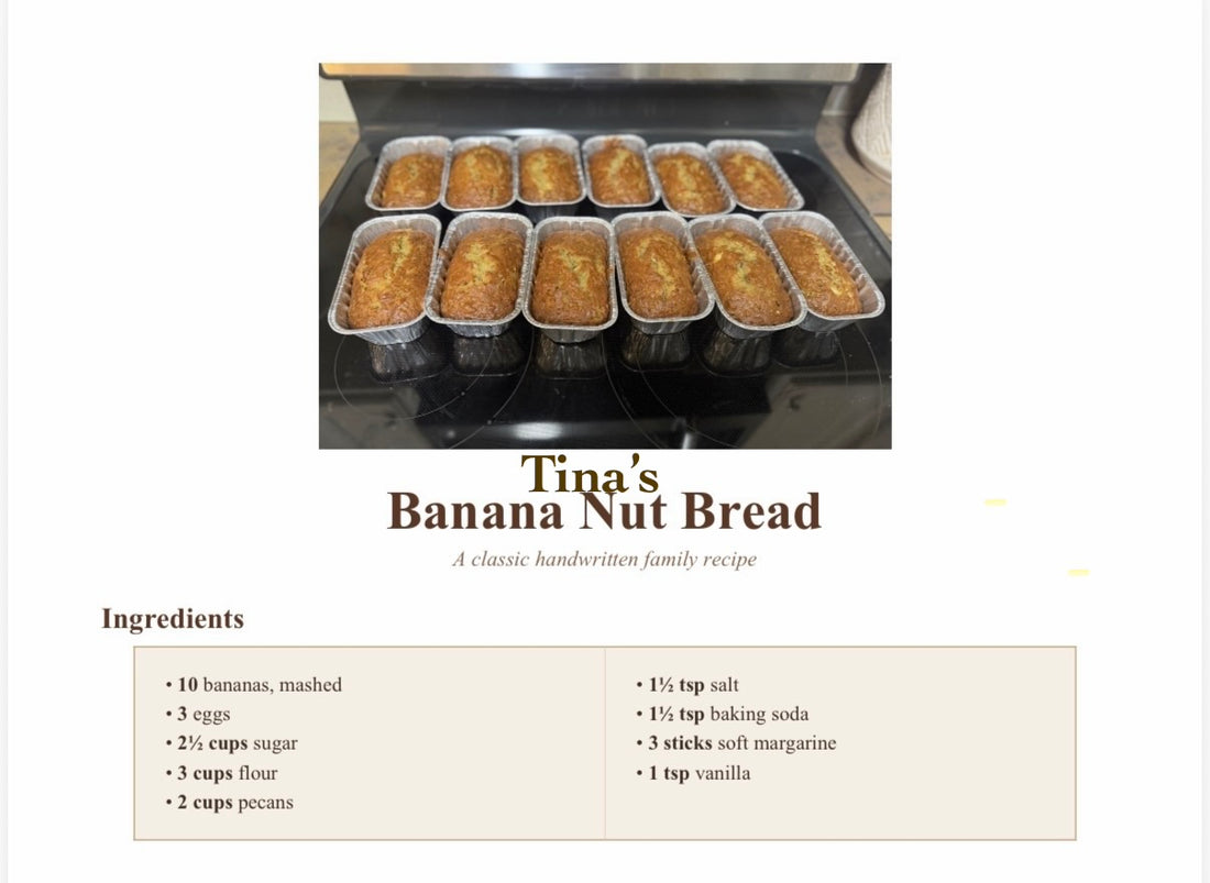 A loaf of banana nut bread with pecans