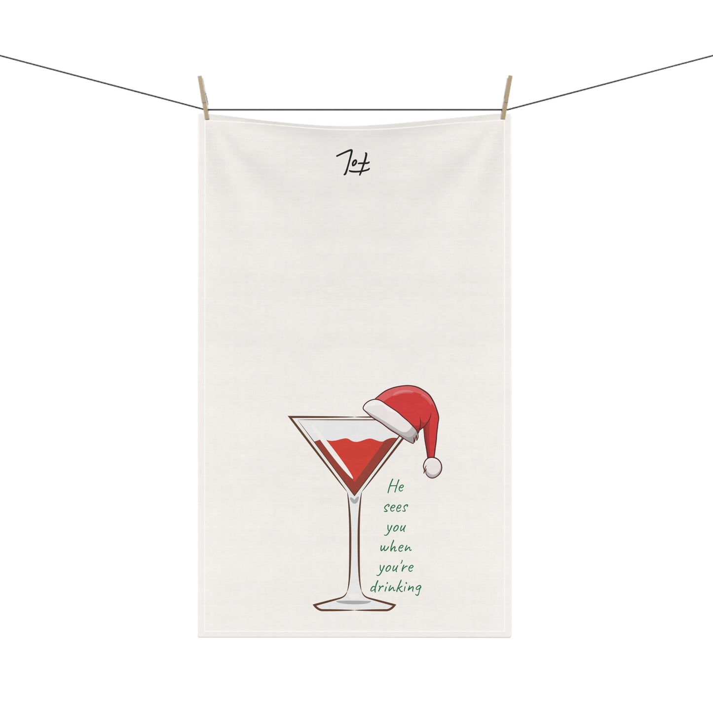Kitchen Towel - He sees you when youre drinking