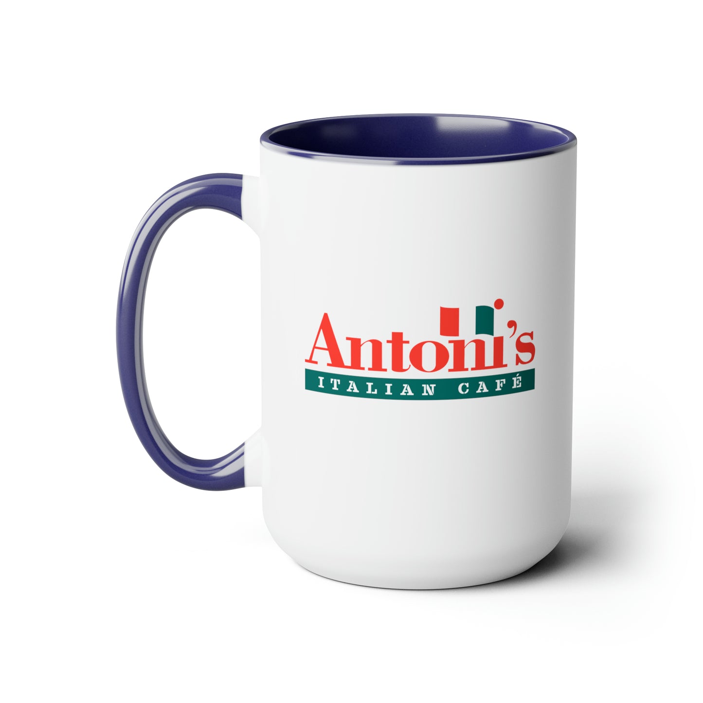 Antoni's Italian Cafe Two-Tone Coffee Mugs, 15oz