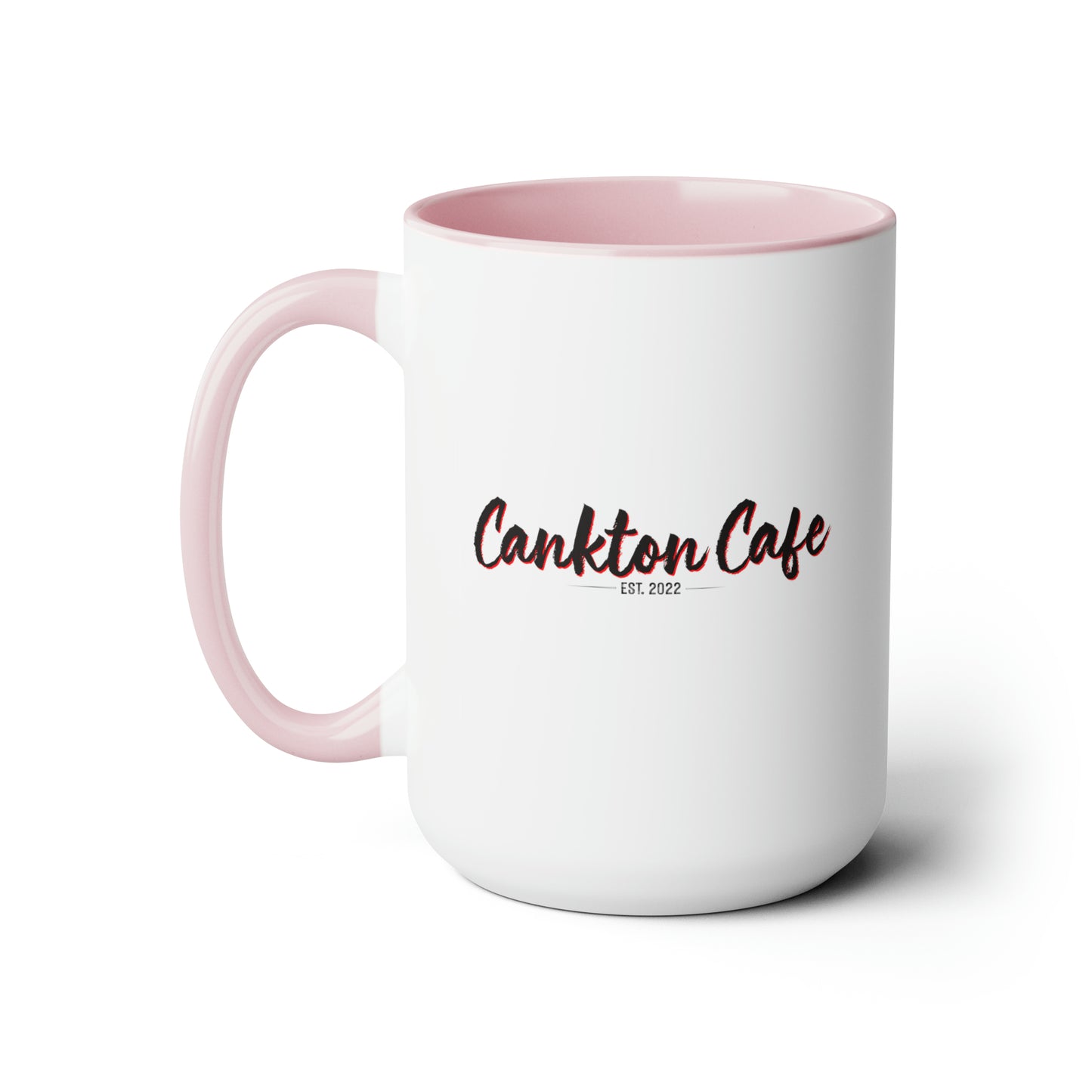 Cankton Cafe Two-Tone Coffee Mugs, 15oz