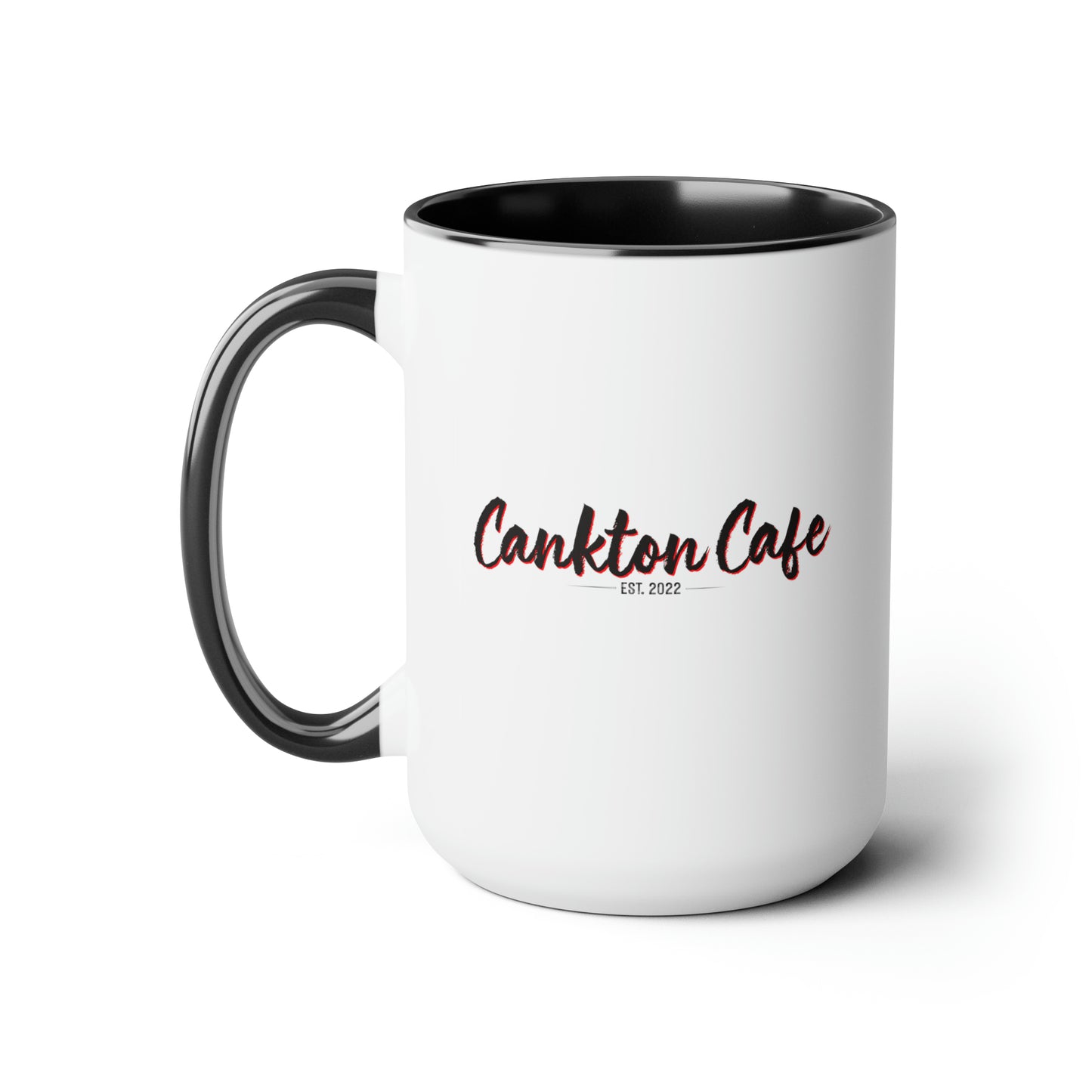 Cankton Cafe Two-Tone Coffee Mugs, 15oz