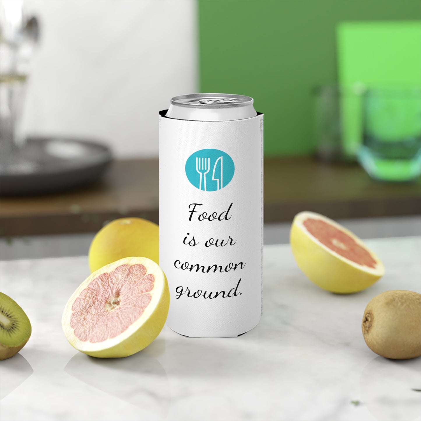 Slim Can Cooler - Food is our common ground