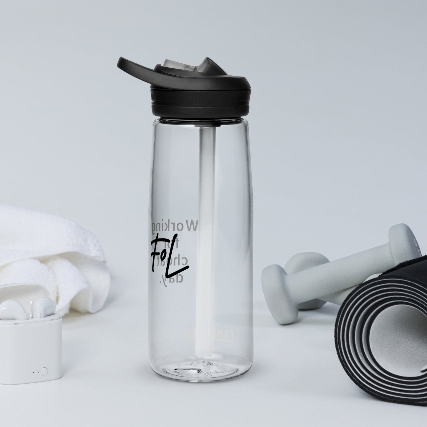 Sports Water Bottle -- Working For A Cheat Day