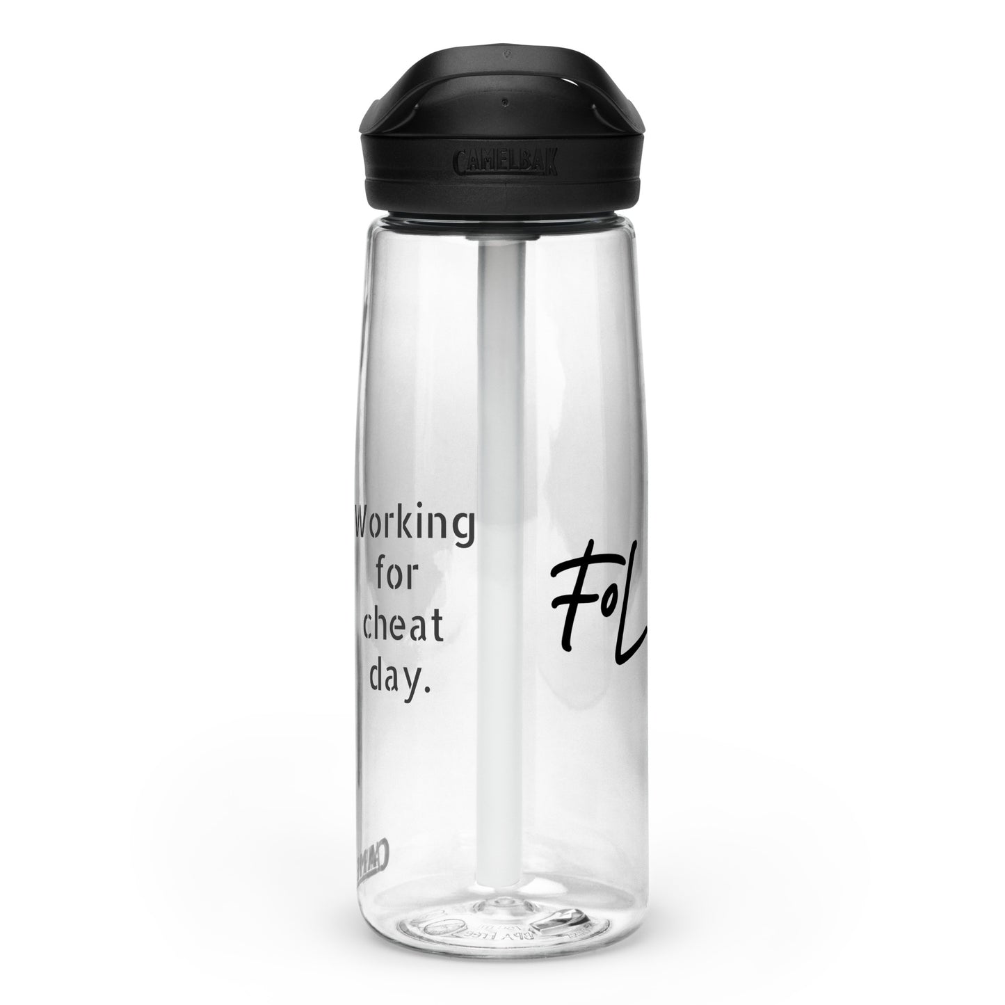 Sports Water Bottle -- Working For A Cheat Day